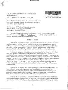 Grant of Environmental Restriction and Easement, Tax Parcel I9-3-32, recorded January 7, 2014