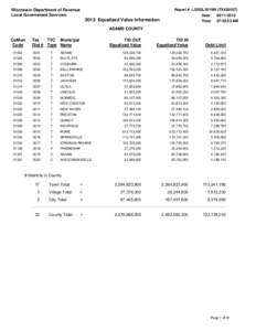 2012 Municipal Debt Limit Report