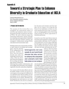 Appendix B:  Toward a Strategic Plan to Enhance Diversity in Graduate Education at UCLA Claudia Mitchell-Kernan Vice Chancellor Graduate Studies