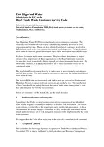 Microsoft Word - Submission in response to Essential Services Commission ESC Draft Trade Waste Customer Service Code May 2011.D