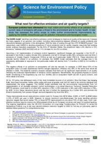 29 March[removed]What next for effective emission and air quality targets? European policies have eliminated the most visible and harmful effects of air pollution, but current rates of emissions still pose a threat to the 