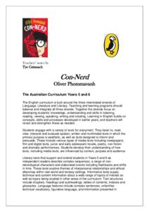 Teachers’ notes by Tye Cattanach Con-Nerd Oliver Phommavanh The Australian Curriculum Years 5 and 6