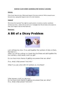 Dice / Randomness / Human behavior