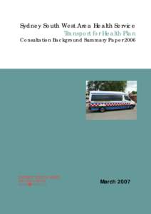Transport for Health Plan - Consultation Background Summary Paper 2006