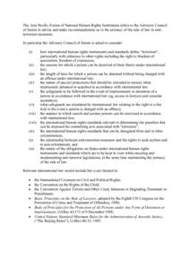 International Covenant on Civil and Political Rights / Non-refoulement / Public international law / Law / Human rights / Human rights in the United Kingdom / The Lexington Principles on the Rights of Detainees / International relations / Human rights instruments / International law