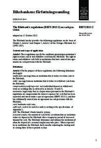 Riksbankens författningssalming RBFS 2013:2