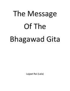 The Message Of The Bhagawad Gita Lajpat Rai (Lala)