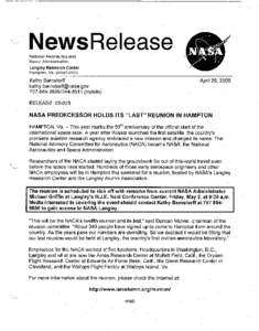Langley Research Center / Wallops Flight Facility / NASA / Langley / Space technology / Transport / Paul R. Hill / Katherine Johnson / Virginia / National Advisory Committee for Aeronautics / NASA personnel