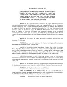 RESOLUTION NUMBER 3510  A RESOLUTION OF THE CITY COUNCIL OF THE CITY OF  PERRIS,  ACTING  AS  THE  LEGISLATIVE  BODY  OF  COMMUNITY  FACILITIES  DISTRICT  NO.  2001­3  (NORTH  PERRIS  PUBLIC 