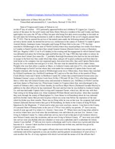 Southern Campaigns American Revolution Pension Statements and Rosters Pension Application of Henry McLain S7196 VA Transcribed and annotated by C. Leon Harris. Revised 13 Oct[removed]State of Virginia and County of Nelson 