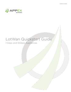 USER GUIDE  LotWan Quickstart Guide 1 Gbps and 10Gbps Appliances  Table of Contents