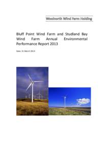 Bluff Point Wind Farm and Studland Bay Wind Farm Annual Environmental Performance Report 2013