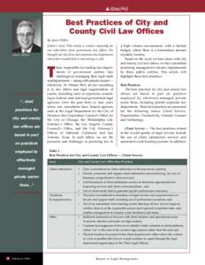 Best Practices of City and County Civil Law Offices By James Wilber James Wilber