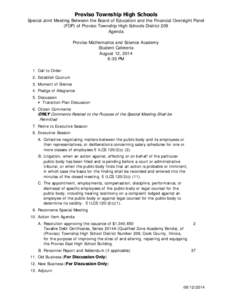 Maywood /  Illinois / Proviso East High School / Proviso Township High Schools District 209 / Adjournment / Proviso Mathematics and Science Academy / Minutes / Chicago metropolitan area / Illinois / Forest Park /  Illinois / Parliamentary procedure / Meetings