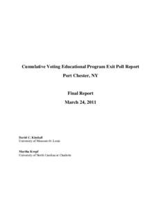 Port Chester Exit Poll Report