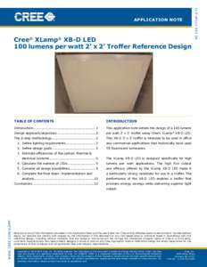Cree® XLamp® XB-D LED 100 lumens per watt 2’ x 2’ Troffer Reference Design Table of Contents  Introduction