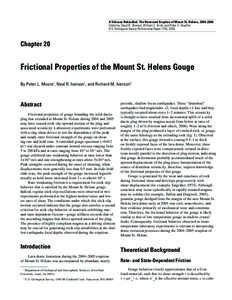 A Volcano Rekindled: The Renewed Eruption of Mount St. Helens, 2004–2006 Edited by David R. Sherrod, William E. Scott, and Peter H. Stauffer U.S. Geological Survey Professional Paper 1750, 2008 Chapter 20