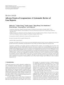 Adverse Events of Acupuncture, Moxibustion and Cupping: A Systematic Rreview of Case Reports