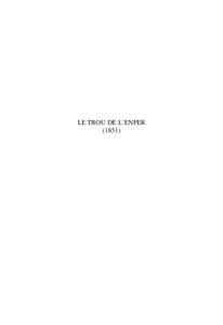 LE TROU DE L’ENFER (1851) ALEXANDRE DUMAS  Le Trou de l’Enfer