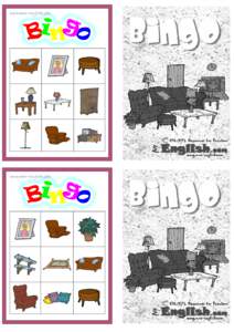 MES English - living room vocabulary bingo - black and white backings