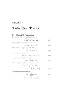 Chapter 3  Scalar Field Theory