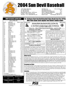 2004 Sun Devil Baseball ASU Media Relations (P[removed]F[removed]Baseball SID Contact: Jeff Evans E-Mail: [removed]