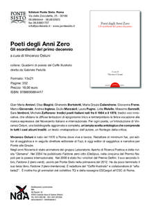 Edizioni Ponte Sisto. Roma Via delle Zoccolette, [removed][removed][removed]fax[removed]removed] - www.pontesisto.it