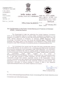 No.004/VGL/26 Government of India Central Vigilance Commission ***** Satarkta Bhawan, Block ‘A’, GPO Complex, INA,