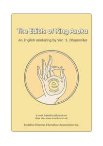 The Edicts of King Asoka An English rendering by Ven. S. Dhammika BO  S