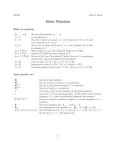 EE263  Prof. S. Boyd Basic Notation Basic set notation