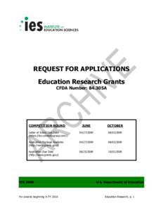 RFA 84.305A Education Research Grants