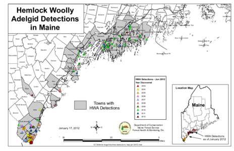 Hemlock Woolly Adelgid Detections in Maine Lovell