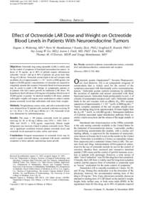 Octreotide / Peptides / Neuroendocrinology / Stanley Zietz / Neuroendocrine tumor / Carcinoid syndrome / Creatinine / Growth hormone / Methadone / Medicine / Biology / Chemistry