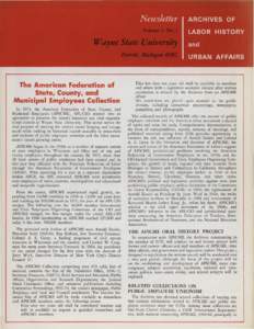 1976 Newsletter: Archives of Labor and Urban Affairs
