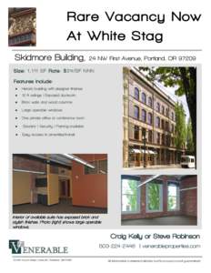 Rare Vacancy Now At White Stag Skidmore Building, 24 NW First Avenue, Portland, OR 97209