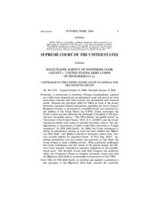 Environment of the United States / Migratory bird rule / Clean Water Act / United States maritime law / Commerce Clause / United States v. Riverside Bayview / Navigability / United States Army Corps of Engineers / Title 33 of the Code of Federal Regulations / Law / Solid Waste Agency of Northern Cook Cty. v. Army Corps of Engineers / Case law