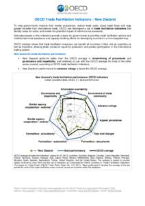 OECD Trade Facilitation Indicators – New Zealand To help governments improve their border procedures, reduce trade costs, boost trade flows and reap greater benefits from international trade, OECD has developed a set o