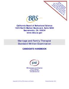 BBS LMFT Standard Written Examination Candidate handbook