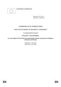 EUROPEAN COMMISSION  Brussels, [removed]SEC[removed]final  COMMISSION STAFF WORKING PAPER