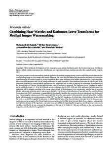 Combining Haar Wavelet and Karhunen Loeve Transforms for Medical Images Watermarking