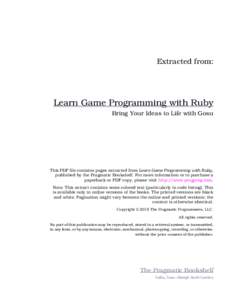 Learn Game Programming with Ruby