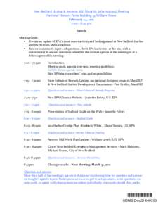 NEW BEDFORD, NEW BEDFORD HARBOR AND AEROVOX MILL MONTHLY INFORMATIONAL MEETING AGENDA, [removed], SDMS# 480700