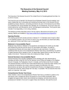 GCE Meeting Summary, May 4–6, 2013