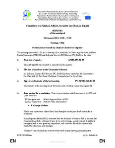 Asamblea Parlamentaria Euro-Latinoamericana Euro-Latin American Parliamentary Assembly Assemblée Parlementaire Euro-Latino-Américaine Assembleia Parlamentar Euro-Latino-Americana Parlamentarische Versammlung Europa-Lat