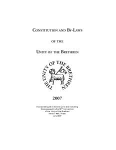 Constitution and By-Laws of the Unity of the Brethren  2007