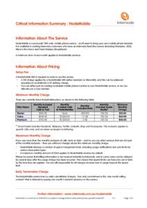 Critical Information Summary : NodeMobile  	
    