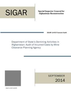 SIGAR Njmbjm Special Inspector General for Afghanistan Reconstruction