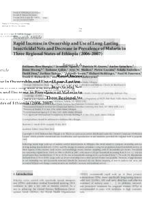 Biology / Zones of Ethiopia / Tropical diseases / Mosquito net / Demographic and Health Surveys / Indoor residual spraying / Antimalarial medication / Oromia Region / Medicine / Health / Malaria