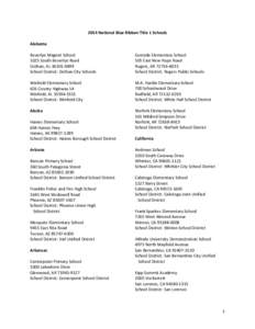 Title I Schools: 2014 National Blue Ribbon Schools -- September 30, 2014 (PDF)