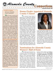 Alameda County September/October 2011 CAO’s Corner By Susan S. Muranishi, County Administrator